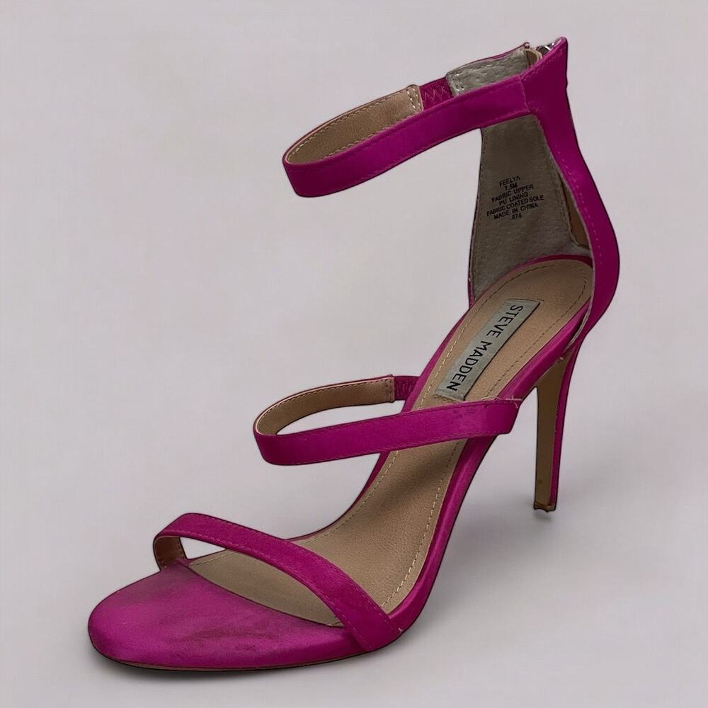 Steve Madden Vibrant Pink Strappy Stiletto Heels